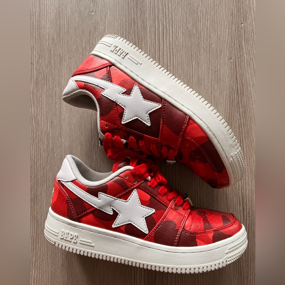 Bape Red Camo Sneakers